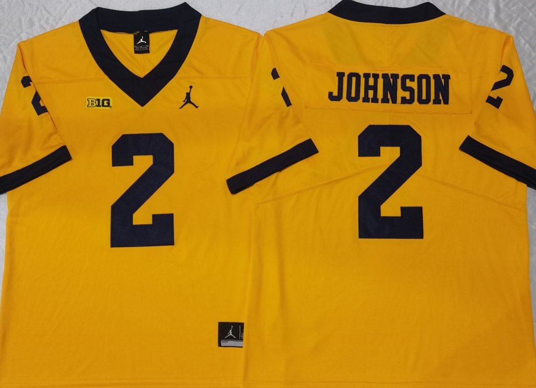 Men's Michigan Wolverines Will Johnson #2 Yellow Jersey